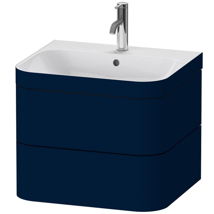 Duravit Happy D.2 Plus c-bonded Waschtisch mit 1 Hahnloch, mit Unterschrank 57,5 x 49 cm