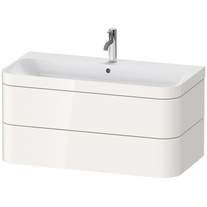 Duravit Happy D.2 Plus c-bonded Waschtisch mit 1 Hahnloch, mit Unterschrank 97,5 x 49 cm