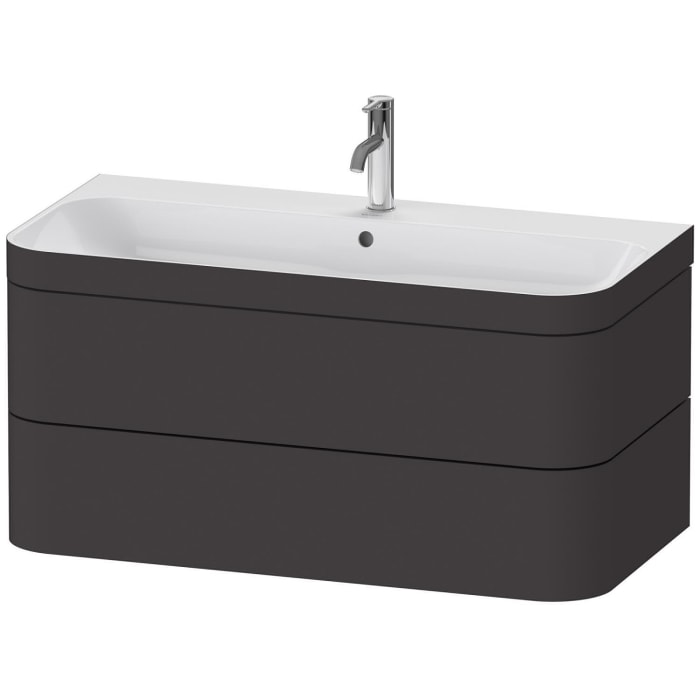 Duravit Happy D.2 Plus c-bonded Waschtisch mit 1 Hahnloch, mit Unterschrank 97,5 x 49 cm