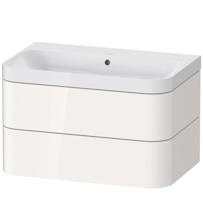 Duravit Happy D.2 Plus c-shaped Waschtisch ohne Hahnloch, mit Unterschrank, 77,5 x 49 cm
