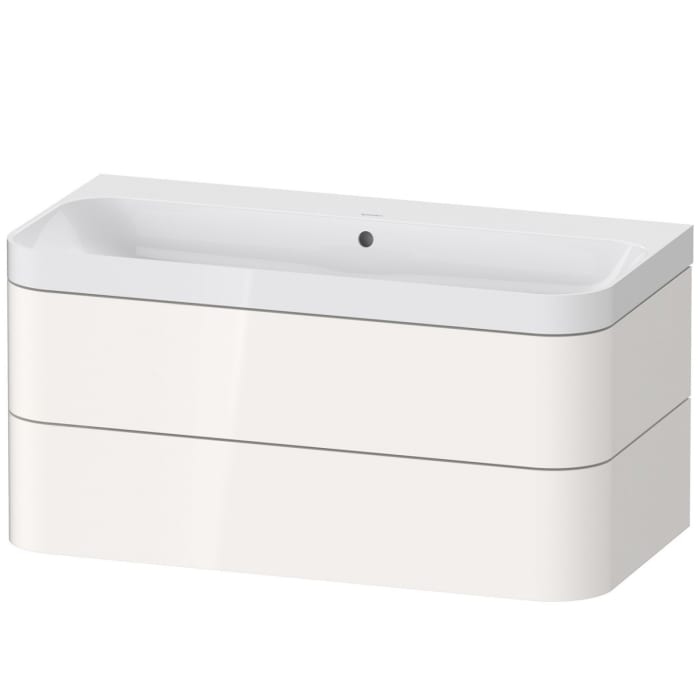 Duravit Happy D.2 Plus c-shaped Waschtisch ohne Hahnloch, mit Unterschrank, 97,5 x 49 cm