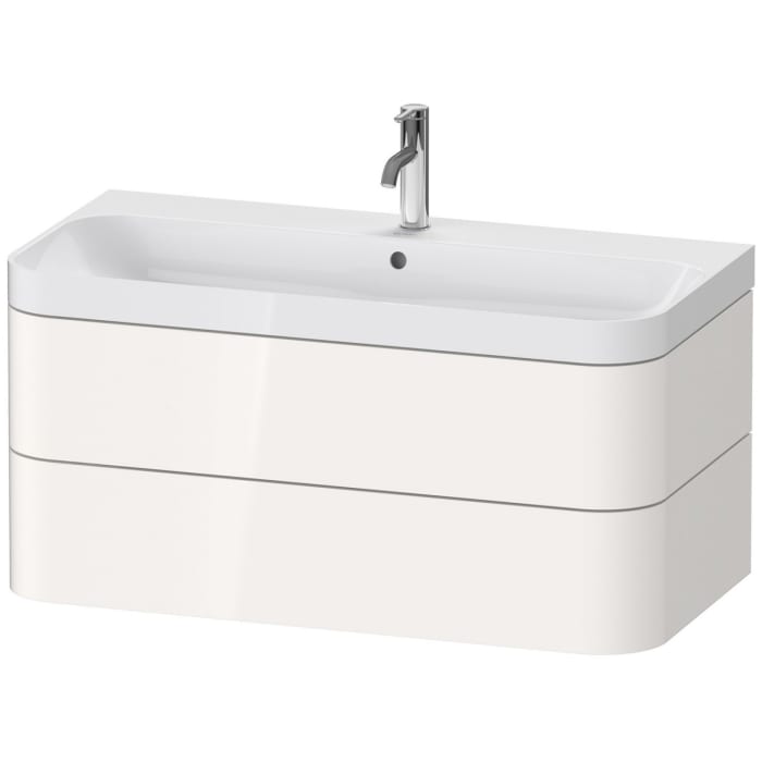 Duravit Happy D.2 Plus c-shaped Waschtisch mit 1 Hahnloch, mit Unterschrank, 97,5 x 49 cm