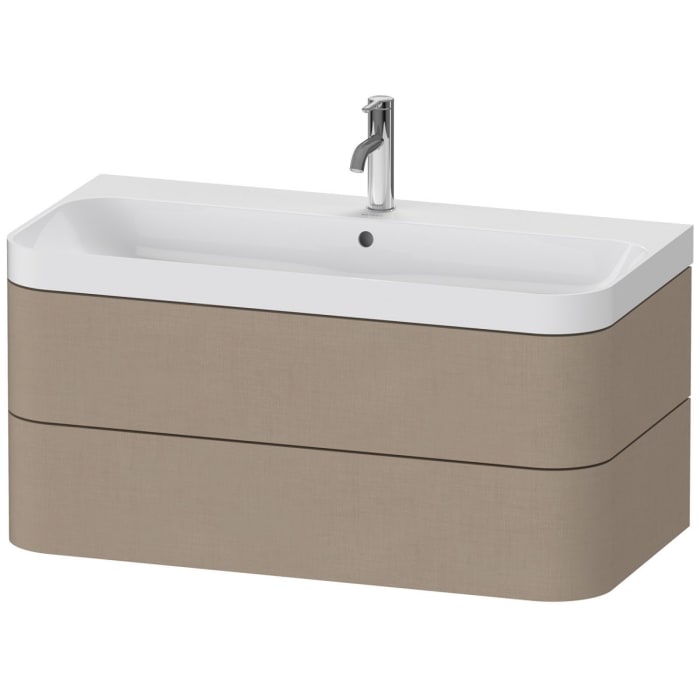 Duravit Happy D.2 Plus c-shaped Waschtisch mit 1 Hahnloch, mit Unterschrank, 97,5 x 49 cm