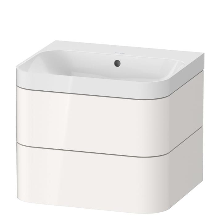 Duravit Happy D.2 Plus c-shaped Waschtisch ohne Hahnloch, mit Unterschrank, 57,5 x 49 cm
