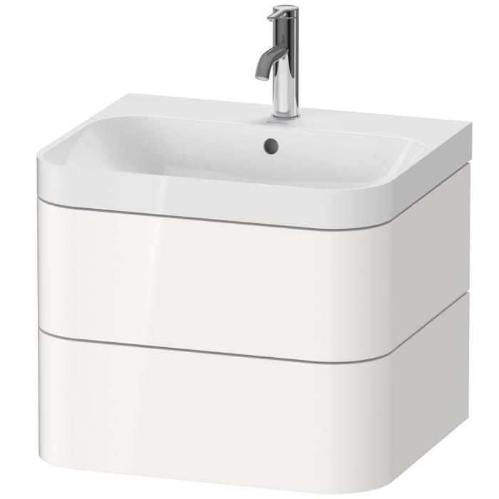 Duravit Happy D.2 Plus c-shaped Waschtisch mit 1 Hahnloch, mit Unterschrank, 57,5 x 49 cm