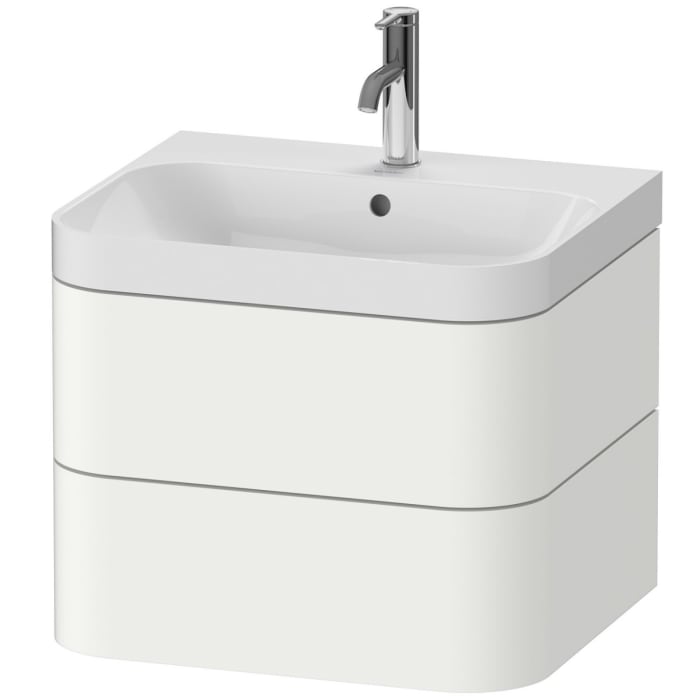 Duravit Happy D.2 Plus c-shaped Waschtisch mit 1 Hahnloch, mit Unterschrank, 57,5 x 49 cm