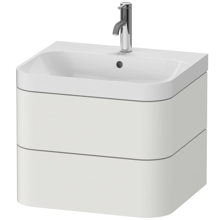 Duravit Happy D.2 Plus c-shaped Waschtisch mit 1 Hahnloch, mit Unterschrank, 57,5 x 49 cm