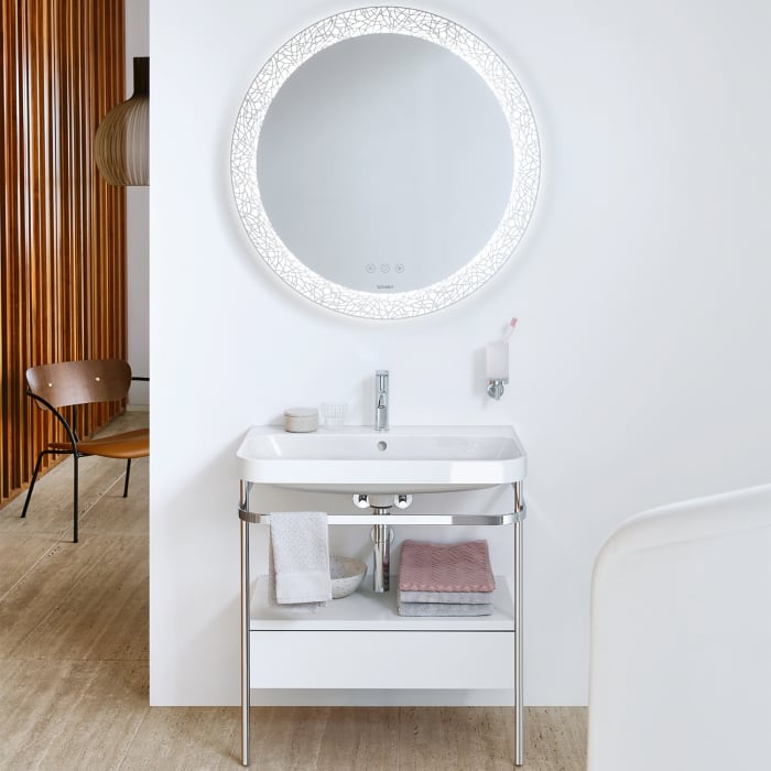 Duravit Happy D.2 Plus c-shaped Waschtisch mit 1 Hahnloch, 77,5 x 49 cm, mit 1 Schubkasten