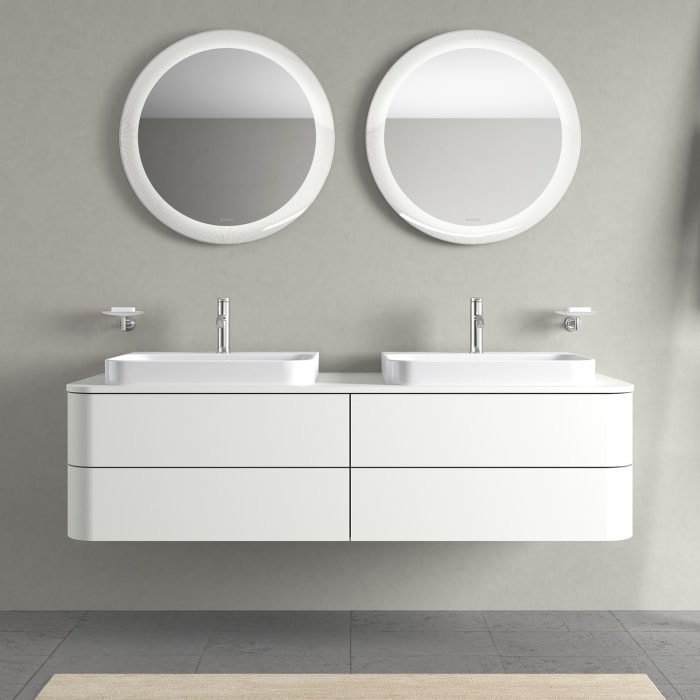 Duravit Happy D.2 Plus Waschtischunterschrank mit 4 Schubkästen, 160 x 40,8 cm, für Konsole und Becken beidseitig