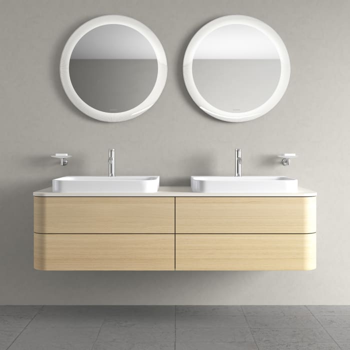 Duravit Happy D.2 Plus Waschtischunterschrank mit 4 Schubkästen, 160 x 40,8 cm, für Konsole und Becken beidseitig