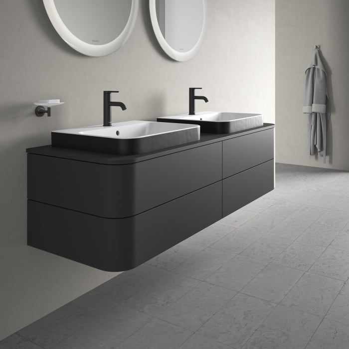 Duravit Happy D.2 Plus Waschtischunterschrank mit 4 Schubkästen, 160 x 40,8 cm, für Konsole und Becken beidseitig