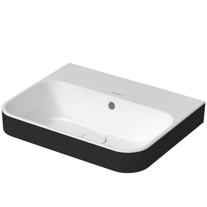 Duravit Happy D.2 Plus Aufsatzbecken 50 cm weiß/anthrazit matt, mit Überlauf, ohne Hahnloch