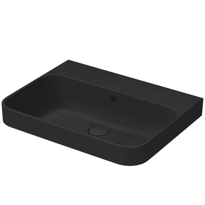 Duravit Happy D.2 Plus Aufsatzbecken 60 cm anthrazit matt, mit Überlauf, ohne Hahnloch