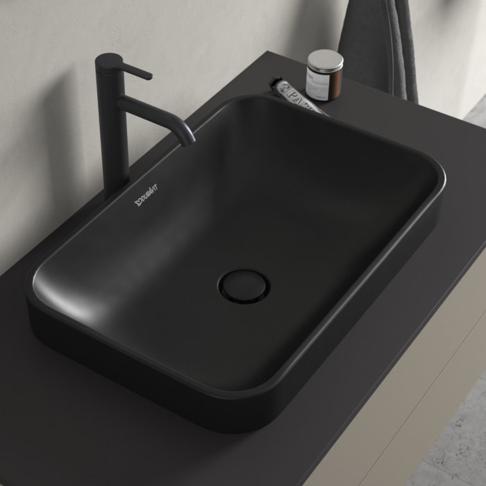 Duravit Happy D.2 Plus Aufsatzbecken 60 cm anthrazit matt, ohne Überlauf, ohne Hahnlochbank