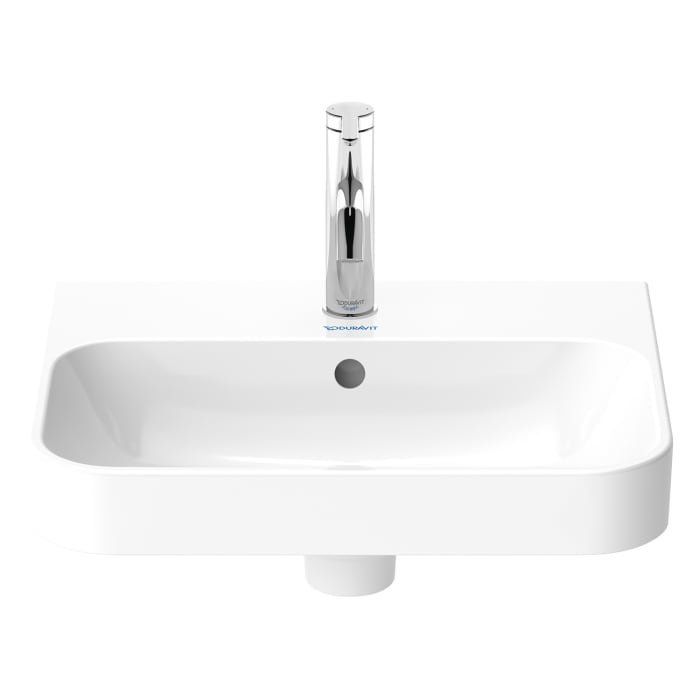 Duravit Happy D.2 Plus Aufsatzbecken 50 cm weiß, mit Überlauf, 1 Hahnloch