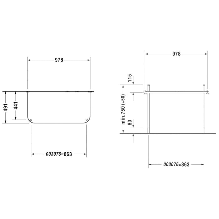 Duravit Happy D.2 Metallkonsole für Waschtisch 231810