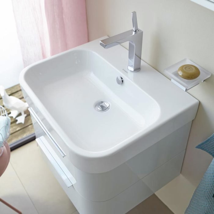 Duravit Happy D.2 Möbelwaschtisch 60 cm geschliffen , mit 1 Hahnloch