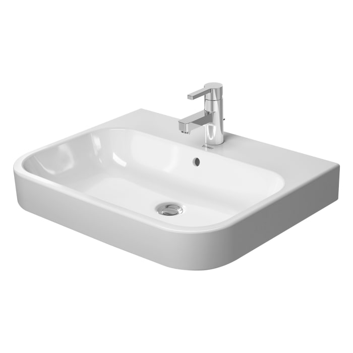 Duravit Happy D.2 Möbelwaschtisch 65 cm geschliffen, mit 1 Hahnloch