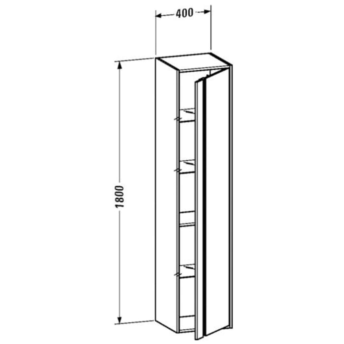 Duravit Ketho Hochschrank 40 x 180 cm, Türanschlag rechts