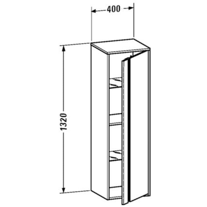 Duravit Ketho Hochschrank 40 x 132 cm, Türanschlag rechts