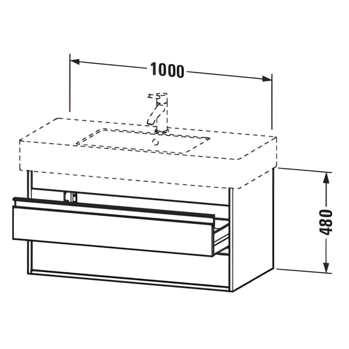 Duravit Ketho Waschtischunterbau für Vero Möbelwaschtisch 105 cm