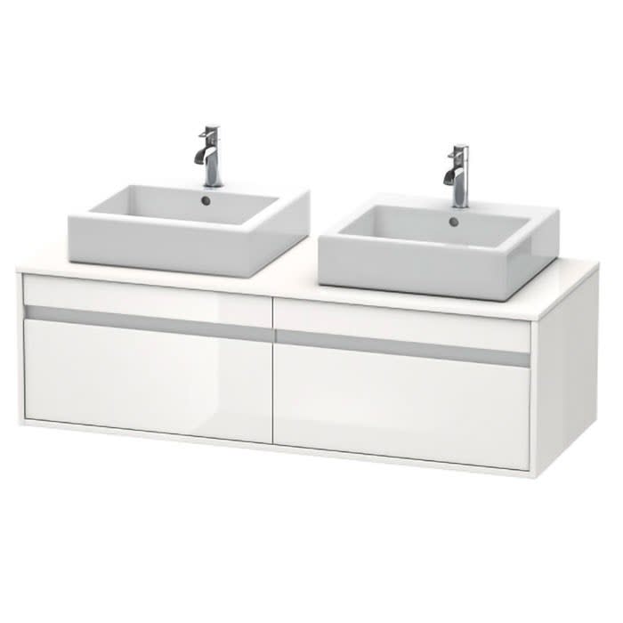 Duravit Ketho Waschtischunterbau 140 cm wandhängend, 2 Auszügen, für 2 Aufsatzwaschtische beiseitig mittig
