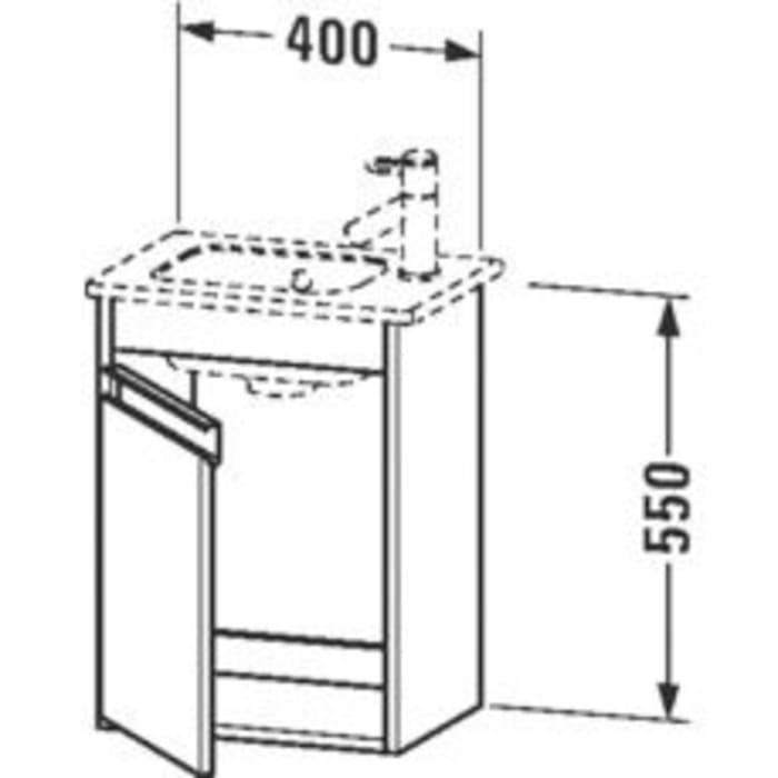 Duravit Ketho Waschtischunterbau für ME Starck 40 x 55 cm, Anschlag links