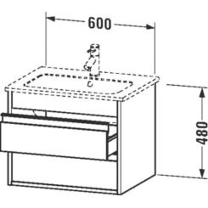 Duravit Ketho Waschtischunterbau für ME Starck 60 x 48 cm