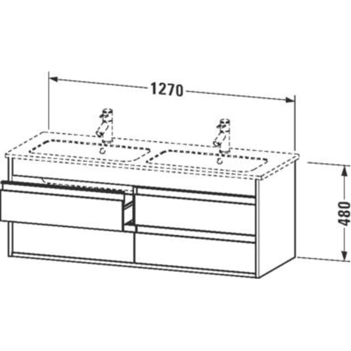 Duravit Ketho Waschtischunterbau für ME Starck 127 x 48 cm