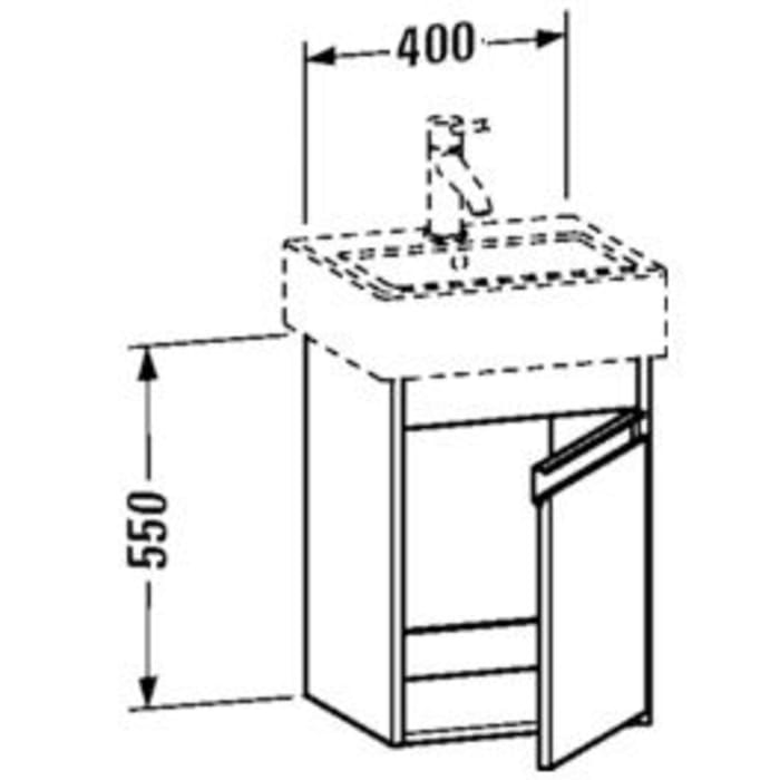 Duravit Ketho Waschtischunterbau für Vero 070445, Türanschlag rechts