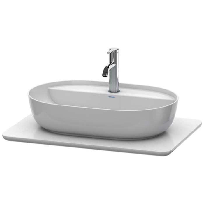 Duravit Luv Quarzsteinkonsole 68,8 x 47,5 cm mit 1 Ausschnitt