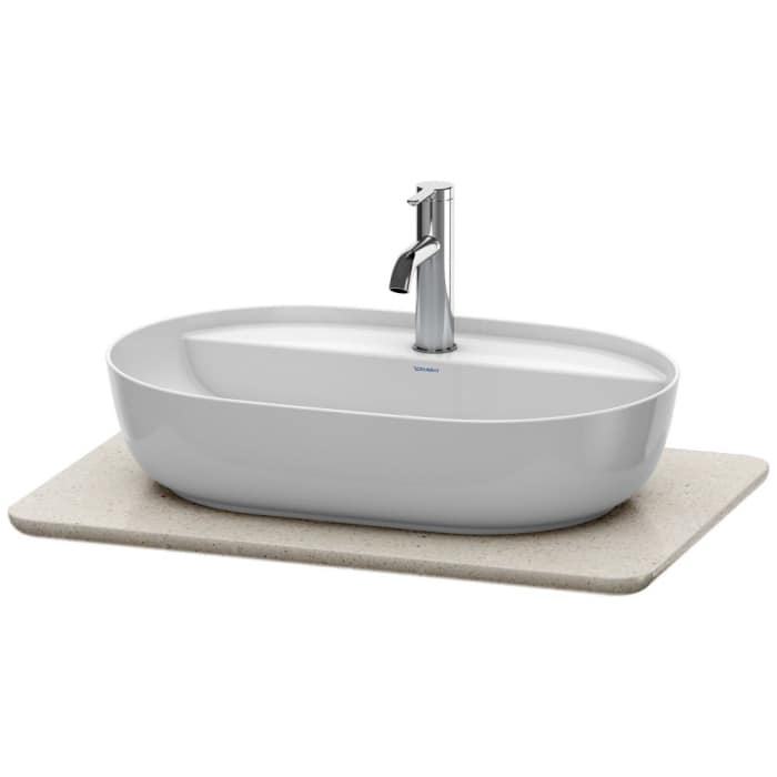 Duravit Luv Quarzsteinkonsole 68,8 x 47,5 cm mit 1 Ausschnitt