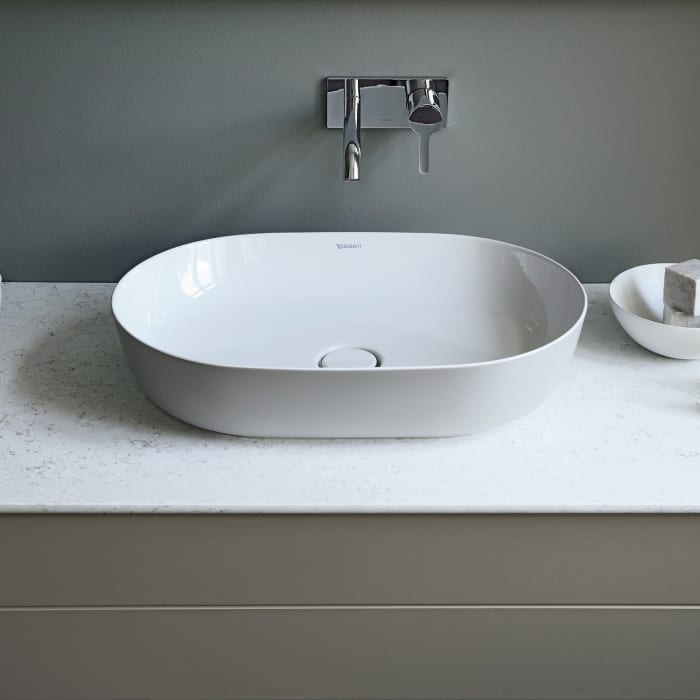 Duravit Luv Quarzsteinkonsole 138,8 x 59,5 cm mit 1 Ausschnitt