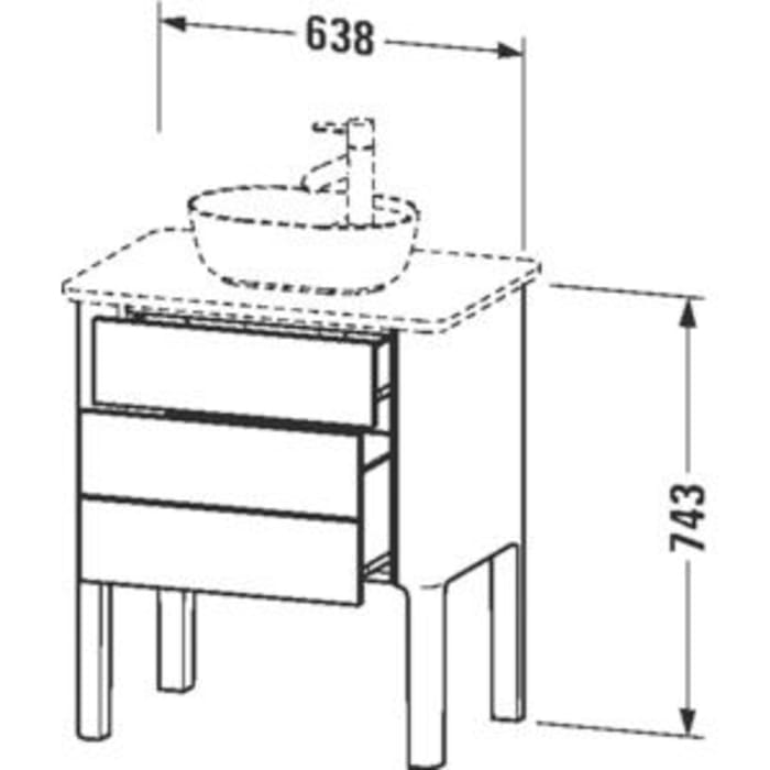Duravit Luv Waschtischunterbau für Konsole stehend 68,8 x 74,3 cm