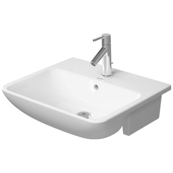Duravit ME by Starck Halbeinbauwaschtisch 55 cm, 1 Hahnloch durchgestochen