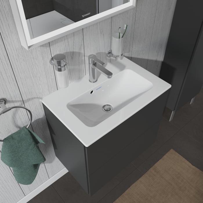 Duravit ME by Starck Möbelwaschtisch Compact mit 1 Hahnloch 63 x 40 cm