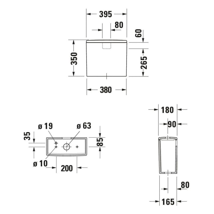 Duravit ME by Starck Spülkasten für Anschluss unten links