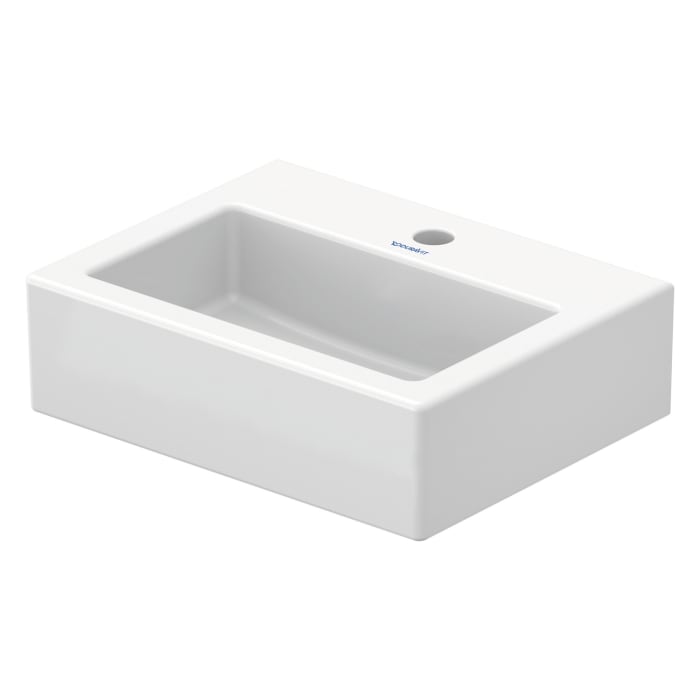 Duravit Vero Handwaschbecken 45 cm, mit 1 Hahnloch, ohne Überlauf