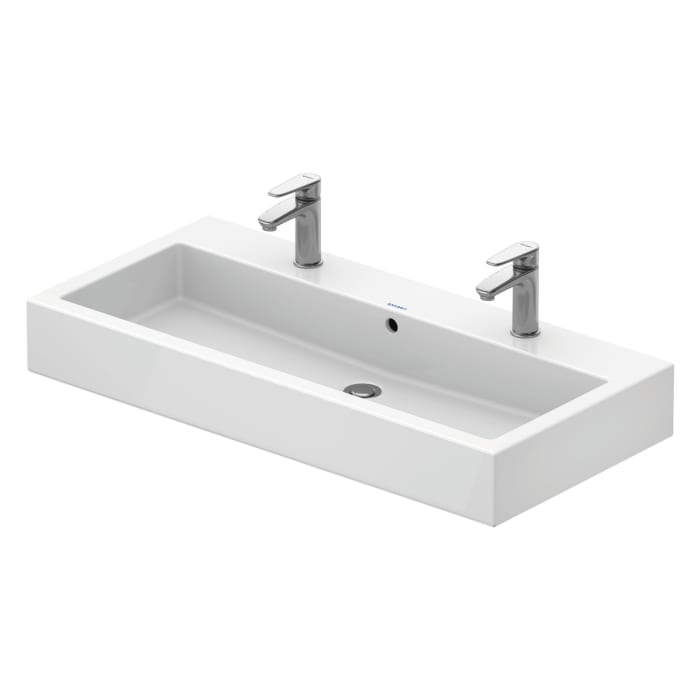 Duravit Vero Waschtisch 100 cm, mit 2 Hahnlöchern, mit Überlauf