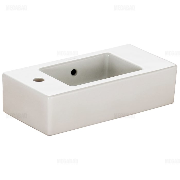 Duravit Vero Handwaschbecken 50 cm, mit 1 Hahnloch links, mit Überlauf