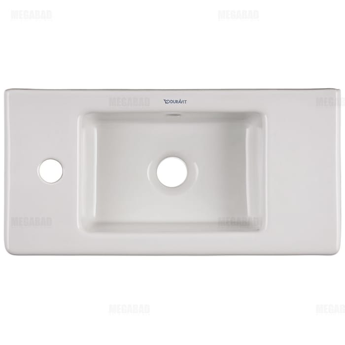 Duravit Vero Handwaschbecken 50 cm, mit 1 Hahnloch links, mit Überlauf
