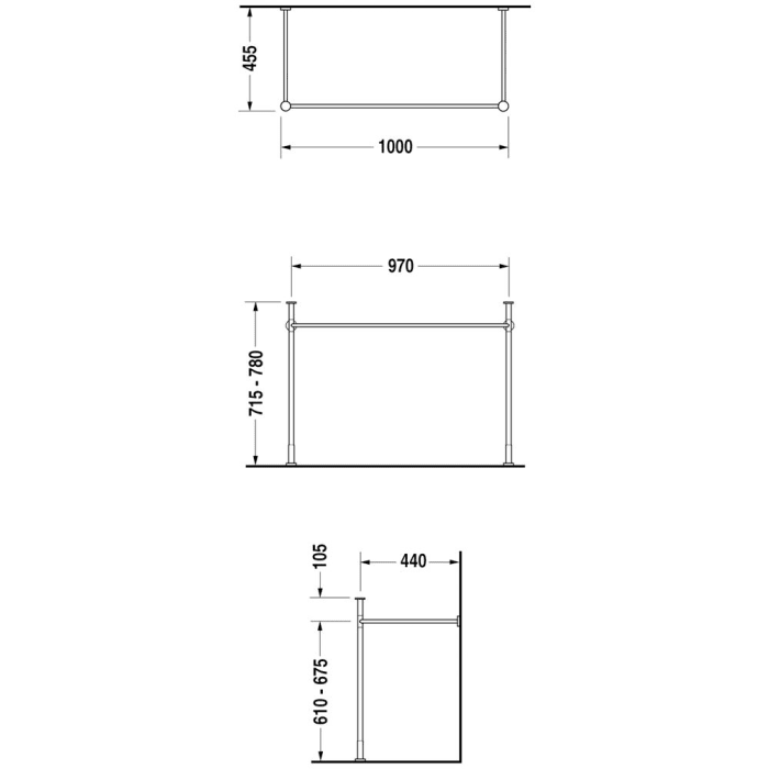 Duravit Vero Metallkonsole für Vero Möbelwaschtisch 105 cm