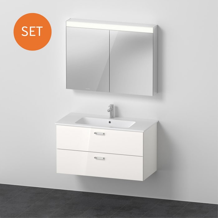 Duravit XBase MöbelSet 103 cm, mit Spiegelschrank