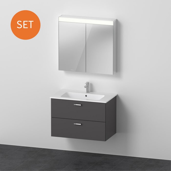 Duravit XBase MöbelSet 83 cm, mit Spiegelschrank