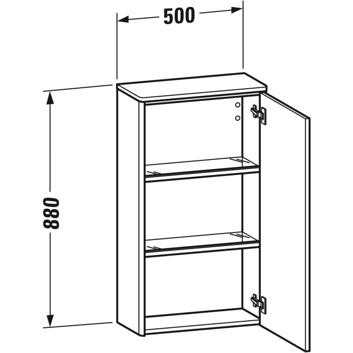 Duravit XSquare Halbhochschrank wandhängend, Türanschlag rechts
