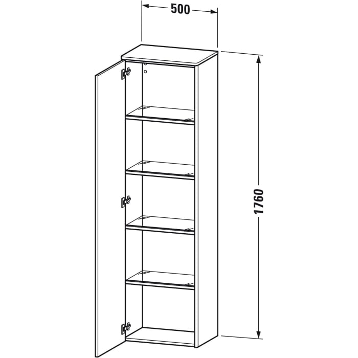 Duravit XSquare Hochschrank wandhängend, Türanschlag links