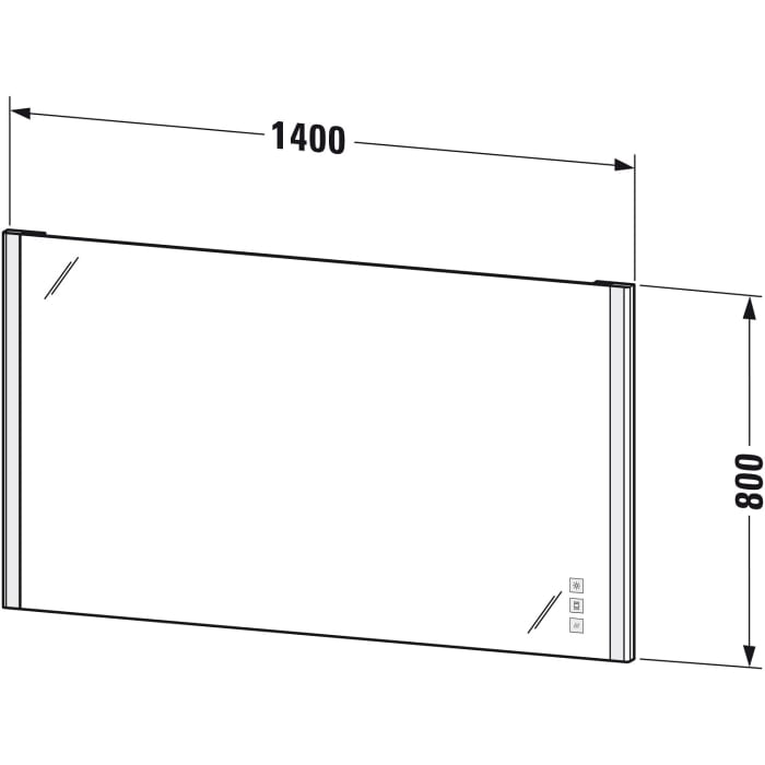 Duravit XSquare Badspiegel mit LED-Beleuchtung 140 x 80 cm