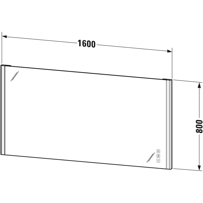 Duravit XSquare Badspiegel mit LED-Beleuchtung in 160 x 80 cm