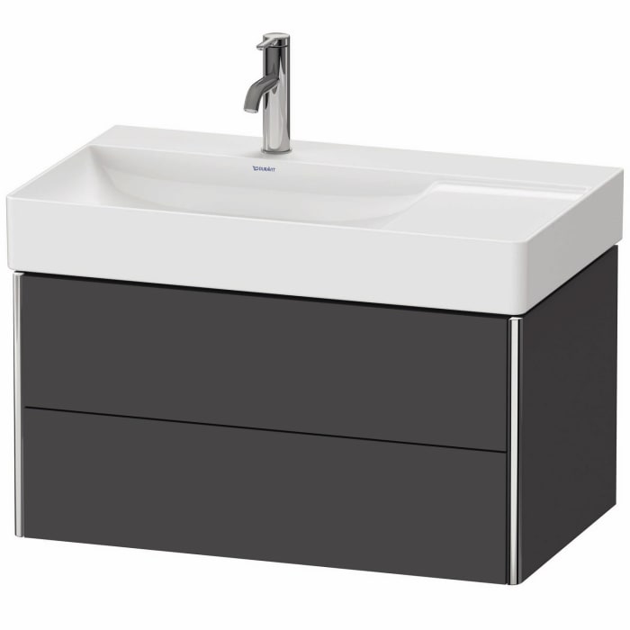 Duravit XSquare Waschtischunterbau wandhängend 78,4 cm, mit 2 Schubkästen, für Becken links