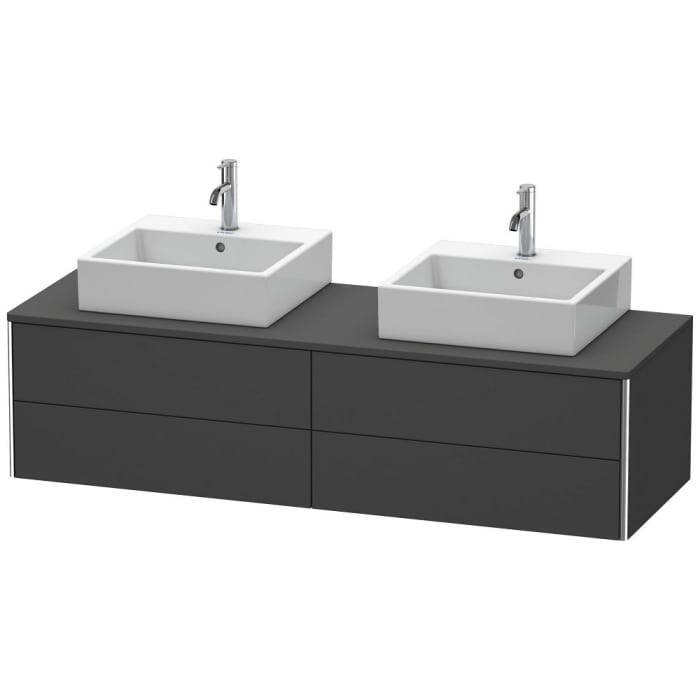 Duravit XSquare Waschtischunterbau für Konsole wandhängend 160 cm, mit 4 Schubkästen, für 2 Becken